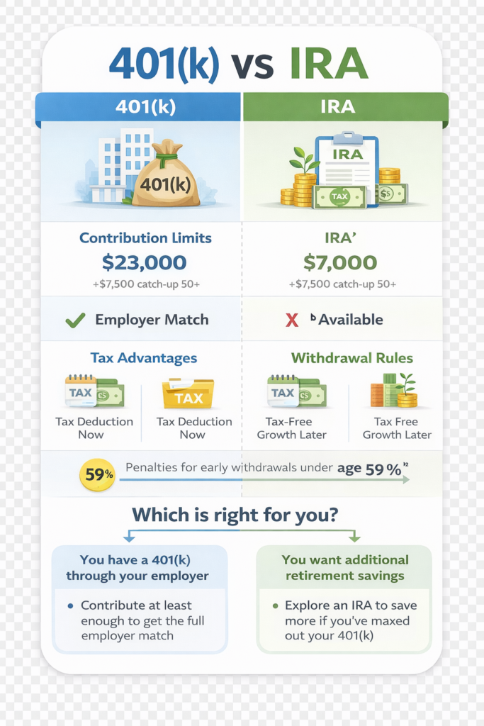 401(k)-vs-IRA -Comparison-Infographic